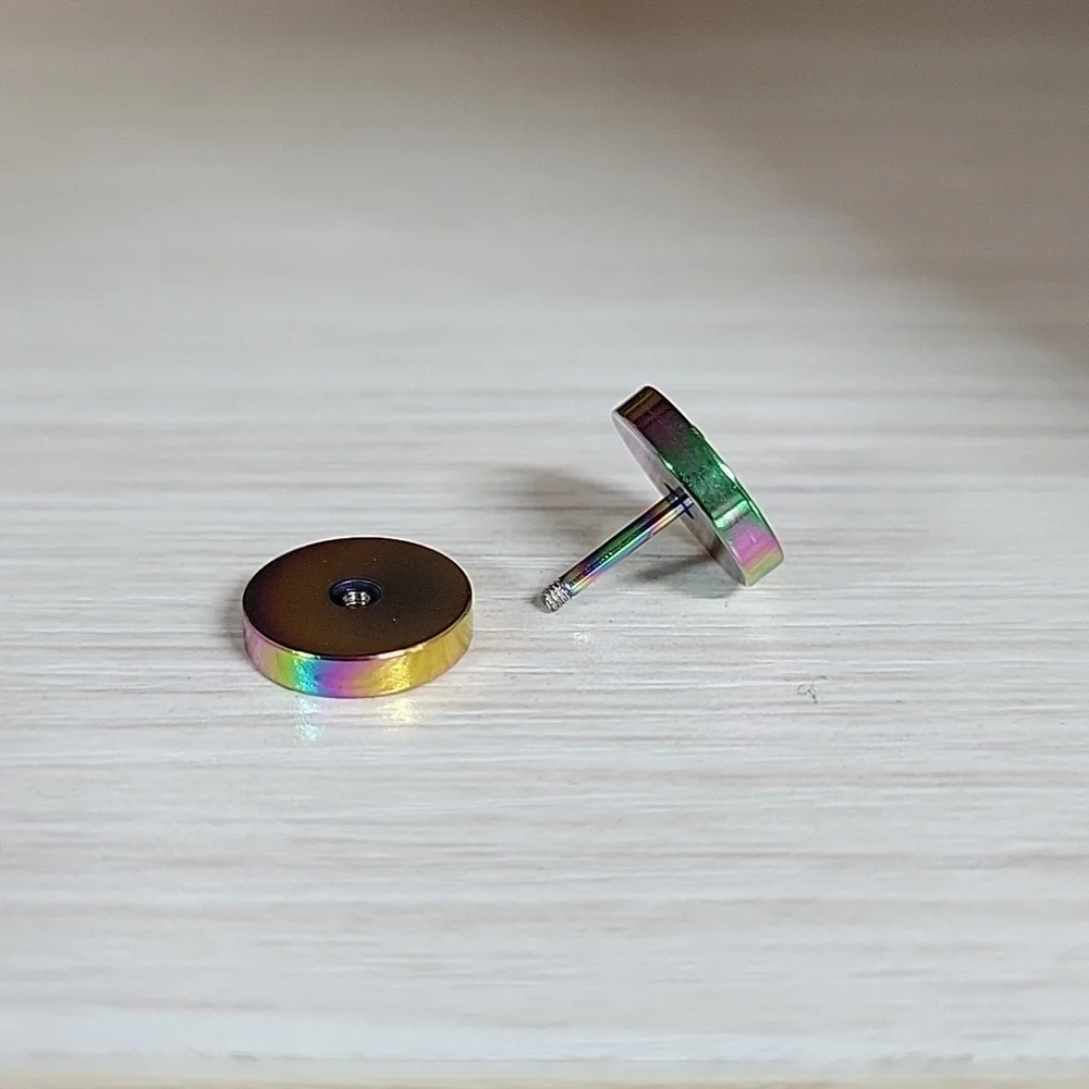 🔥LAST PAIR🔥 OILSLICK BARBELL GAUGE STYLE EARRINGS